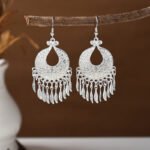 Ethnic style earrings, Bohemian alloy earrings, handmade complex alloy filigree craftsmanship, magnificent pendant earrings