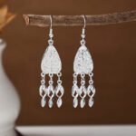 Ethnic style earrings, Bohemian alloy earrings, handmade complex alloy filigree craftsmanship, magnificent pendant earrings