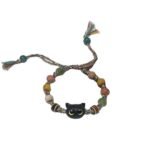 Cartoon and childlike big-eyed cat ceramic beaded bracelet with a niche design sense, a trendy and high-class bracelet for girlfriends.