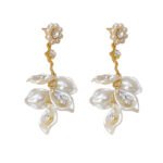 Women's super-fairy Baroque pearl shell earrings, long and gentle tassel earrings, new and niche high-end jewelry