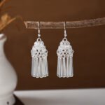 Ethnic style earrings, Bohemian alloy earrings, handmade complex alloy filigree craftsmanship, magnificent pendant earrings