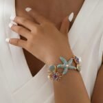 New summer casual Bohemian-style beach starfish, shell and coral bracelets and necklaces, collarbone necklaces