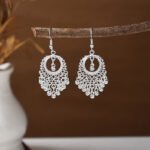 Bohemian Feather Tassel Earrings Ethnic Silver Wing Drops Tribal Moonlight Long Earrings