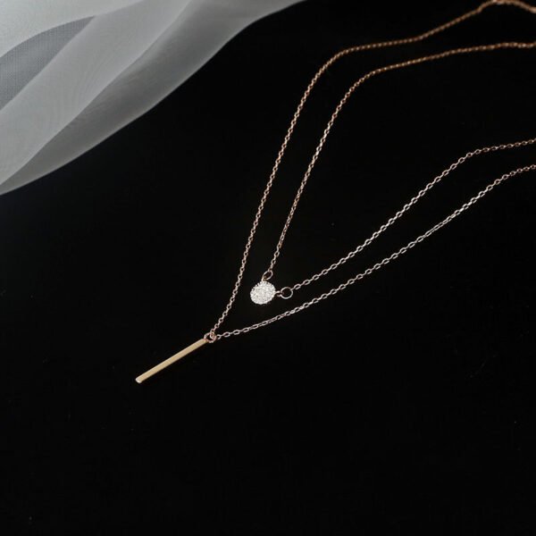 2025 new style double-layer necklace for women with a light luxury and niche design, featuring an ins minimalist style, suitable as a collarbone chain and a trendy neck chain for a charming look.