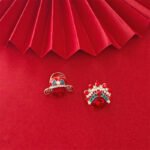 International-style Peking Opera female warrior facial makeup-inspired Chinese trendy earrings for women, red ear drops, new style in 2025, high-class pearl stud earrings