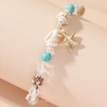 Cross - border trendy popular jewelry: Conch seed beads and turquoise bracelets, beach starfish pendant shell and crystal bead bracelets