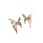 Small and delicate liquid butterfly stud earrings for women. New style French niche earrings with a sense of luxury and high - class temperament.