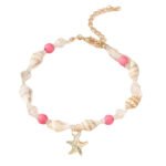 Cross - border trendy popular jewelry: Conch seed beads and turquoise bracelets, beach starfish pendant shell and crystal bead bracelets