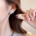 Exquisite dandelion firework stud earrings for women, with a sense of sophistication and uniqueness. New styles for 2025, featuring a niche design and a touch of luxury.