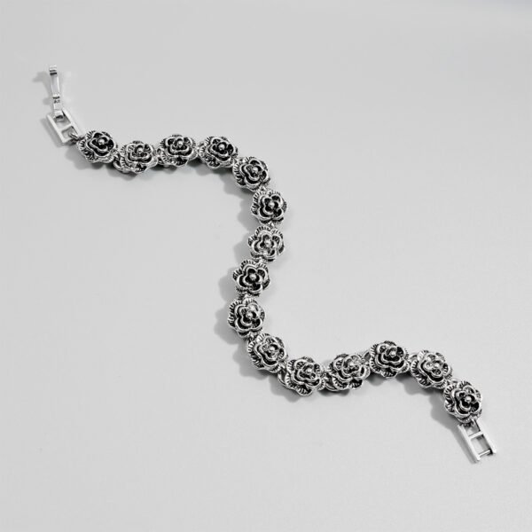 Vintage black rose bracelet, European and American Cuban accessories, personalized hip-hop street punk style trendy accessories