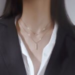 2025 new style double-layer necklace for women with a light luxury and niche design, featuring an ins minimalist style, suitable as a collarbone chain and a trendy neck chain for a charming look.