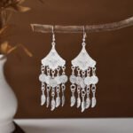 Ethnic style earrings, Bohemian alloy earrings, handmade complex alloy filigree craftsmanship, magnificent pendant earrings