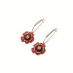 New European and American classic five-color flower diamond-encrusted ethnic-style earrings. Trendy street-style fashionable and personalized earrings.
