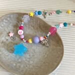 Candy meteor ~ Colorful beaded star necklace for women, a niche and stylish internet-famous accessory, a sweet and cool choker for trendy girls.