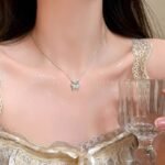 Letter from the elf ~ Women's opal butterfly necklace, a niche design collarbone chain with a cool and refined high - end accessory.