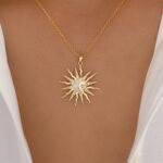 European and American cross - border e - commerce fashion alloy moon pendants, niche and versatile sun - studded diamond necklaces and star necklaces