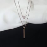 2025 new style double-layer necklace for women with a light luxury and niche design, featuring an ins minimalist style, suitable as a collarbone chain and a trendy neck chain for a charming look.