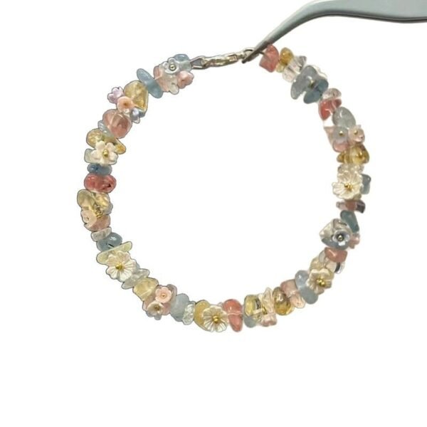 "Spring and Flower Fields" Dopamine-colored Crystal Flower Bracelet, a Delicate Summer Jewelry Gift for Sweet Girls and Besties