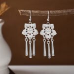Ethnic style earrings, Bohemian alloy earrings, handmade complex alloy filigree craftsmanship, magnificent pendant earrings