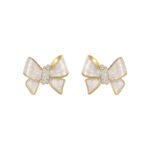Korean high-end bow stud earrings for women, with a niche and stylish design. New styles for 2025.