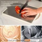Thickened 304 stainless steel double-sided chopping board, kitchen cutting board for household use, anti-mildew plastic fruit cutting board