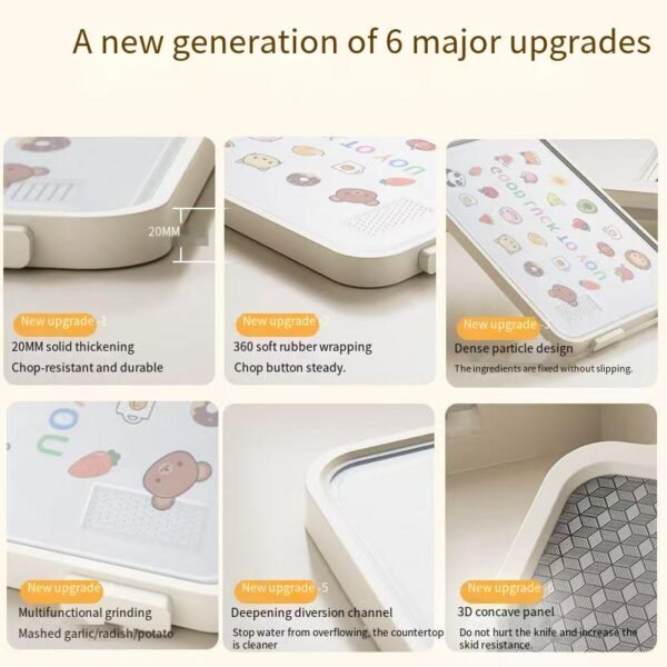 Thickened 304 stainless steel double-sided chopping board, kitchen cutting board for household use, anti-mildew plastic fruit cutting board