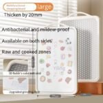 Thickened 304 stainless steel double-sided chopping board, kitchen cutting board for household use, anti-mildew plastic fruit cutting board