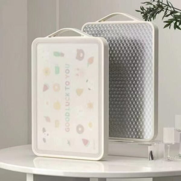 Thickened 304 stainless steel double-sided chopping board, kitchen cutting board for household use, anti-mildew plastic fruit cutting board