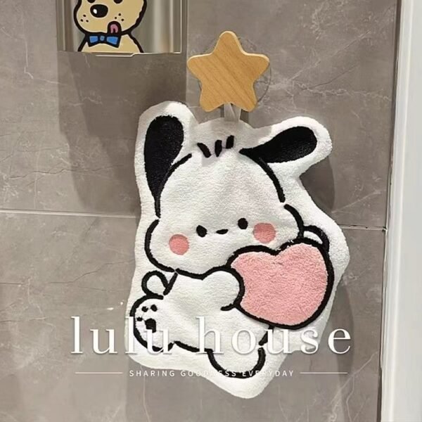 Pachacco hand towel (hanging type), cute, absorbent, quick-drying, thickened, suitable for household bathrooms, kitchens, can be used as handkerchiefs or cleaning rags.