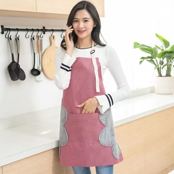 Kitchen cooking apron, waterproof and oil-proof, suitable for household chores and cleaning, dirt-resistant. A fashionable canvas apron, wear-resistant, for home use, available for both men and women.