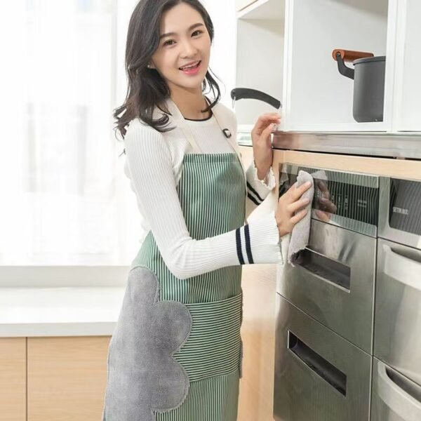 Kitchen cooking apron, waterproof and oil-proof, suitable for household chores and cleaning, dirt-resistant. A fashionable canvas apron, wear-resistant, for home use, available for both men and women.