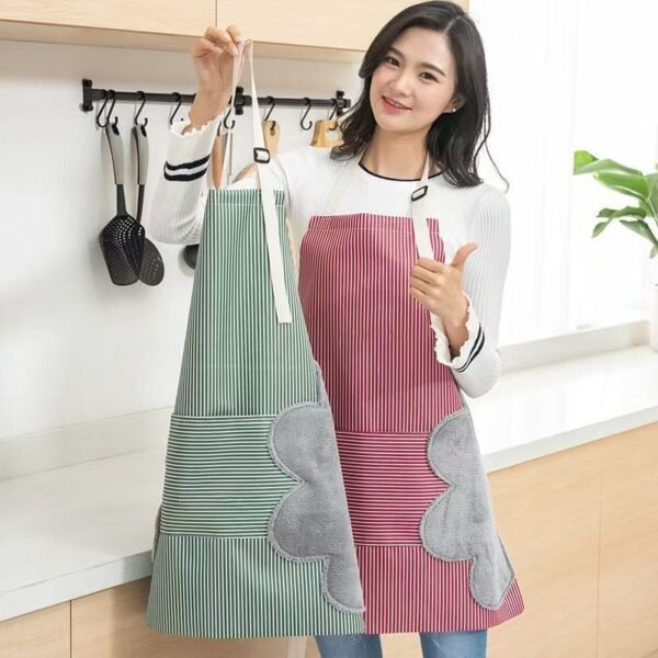 Kitchen cooking apron, waterproof and oil-proof, suitable for household chores and cleaning, dirt-resistant. A fashionable canvas apron, wear-resistant, for home use, available for both men and women.
