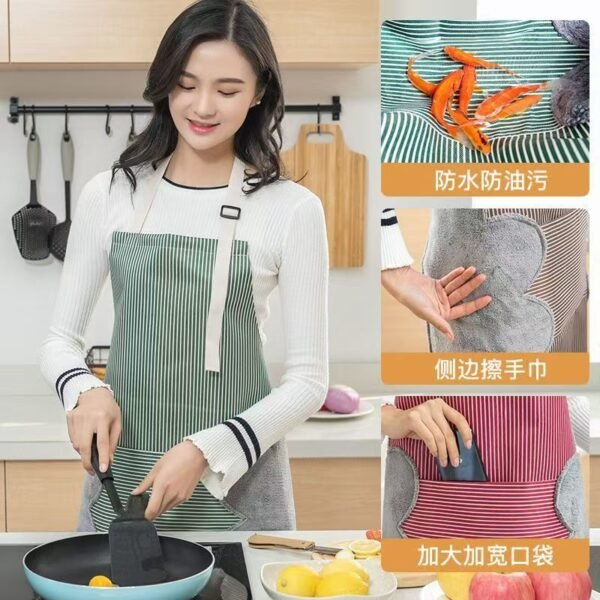 Kitchen cooking apron, waterproof and oil-proof, suitable for household chores and cleaning, dirt-resistant. A fashionable canvas apron, wear-resistant, for home use, available for both men and women.
