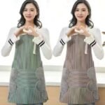 Kitchen cooking apron, waterproof and oil-proof, suitable for household chores and cleaning, dirt-resistant. A fashionable canvas apron, wear-resistant, for home use, available for both men and women.