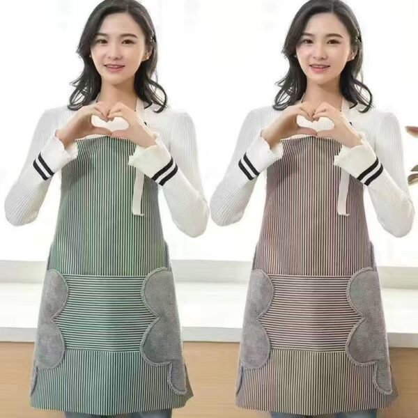 Kitchen cooking apron, waterproof and oil-proof, suitable for household chores and cleaning, dirt-resistant. A fashionable canvas apron, wear-resistant, for home use, available for both men and women.