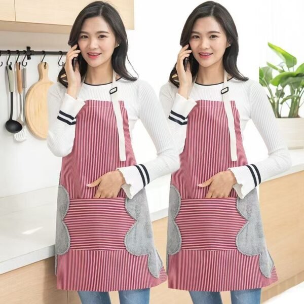 Kitchen cooking apron, waterproof and oil-proof, suitable for household chores and cleaning, dirt-resistant. A fashionable canvas apron, wear-resistant, for home use, available for both men and women.