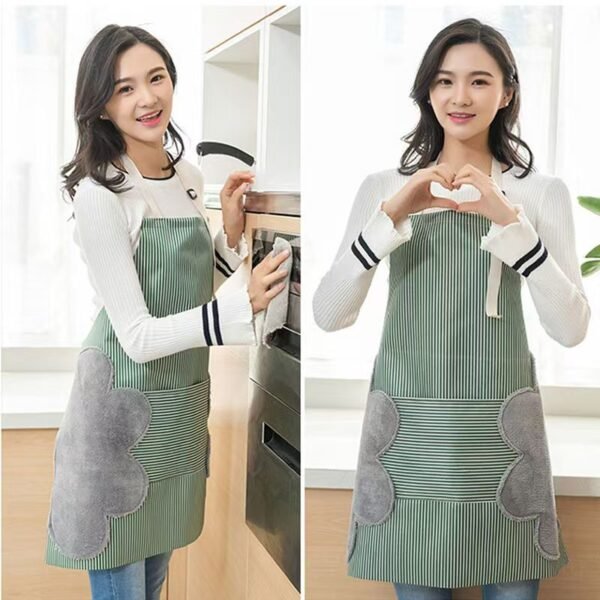 Kitchen cooking apron, waterproof and oil-proof, suitable for household chores and cleaning, dirt-resistant. A fashionable canvas apron, wear-resistant, for home use, available for both men and women.